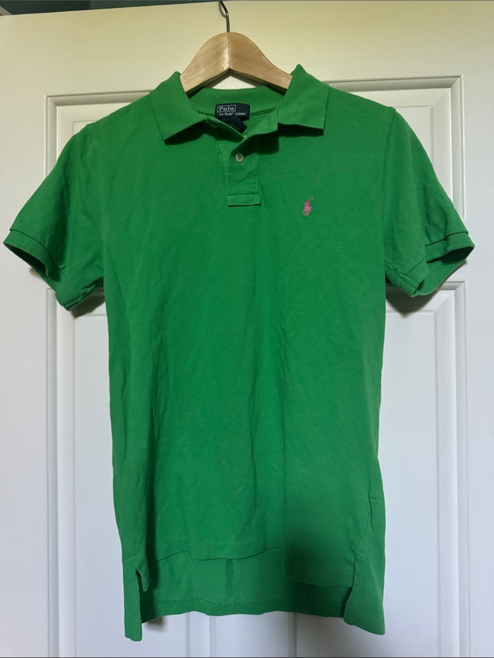 Polo by Ralph Lauren Bright Green Polo Shirt with Pink Pony